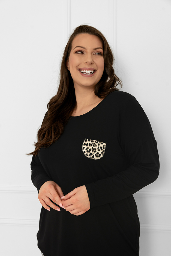 Kenia Piżama damska Italian Fashion – długi rękaw, spodnie w panterkę