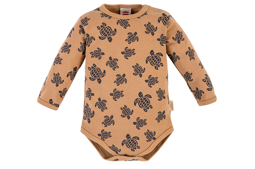 03232DRCD "Easy Life" Body niemowlęce z długim rękawem Makoma dark coffe