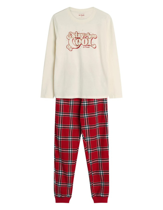 43717 Dalisa Piżama damska Henderson– ciepła flanela, długi rękaw, świąteczna krata