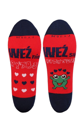 CSL200-904 Zakostki damskie/męskie Napisy   Moraj -czerwony 03