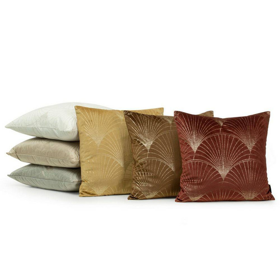 Blink 21 Poszewka dekoracyjna welwetowa liście Eurofirany cegalny