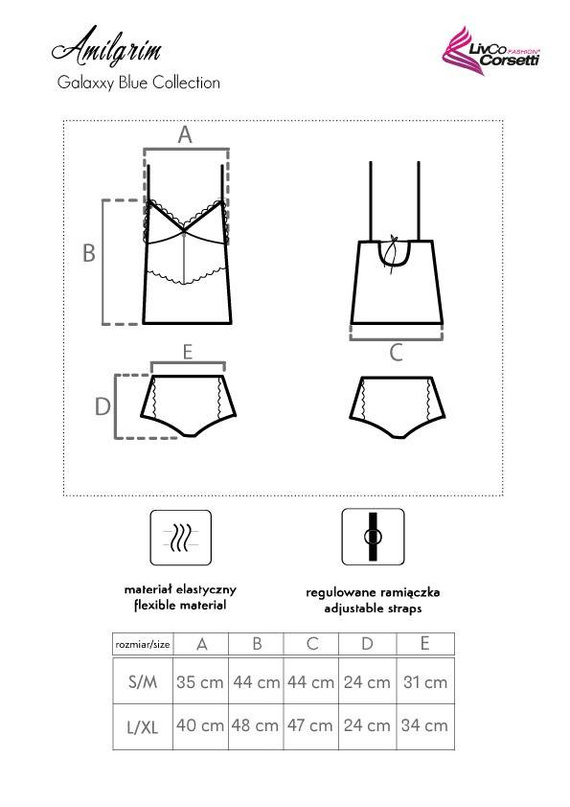 Amilgrim Komplet, koszulka+ spodenki LivCo Corsetti Fashion  