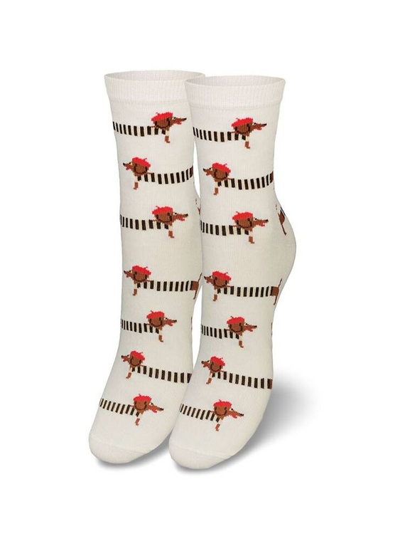 0200-141 Jamniki Skarpety damskie Milena - ecru