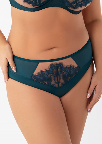 Figi damskie Gorsenia Glen K 951 – morski kolor, elegancka koronka