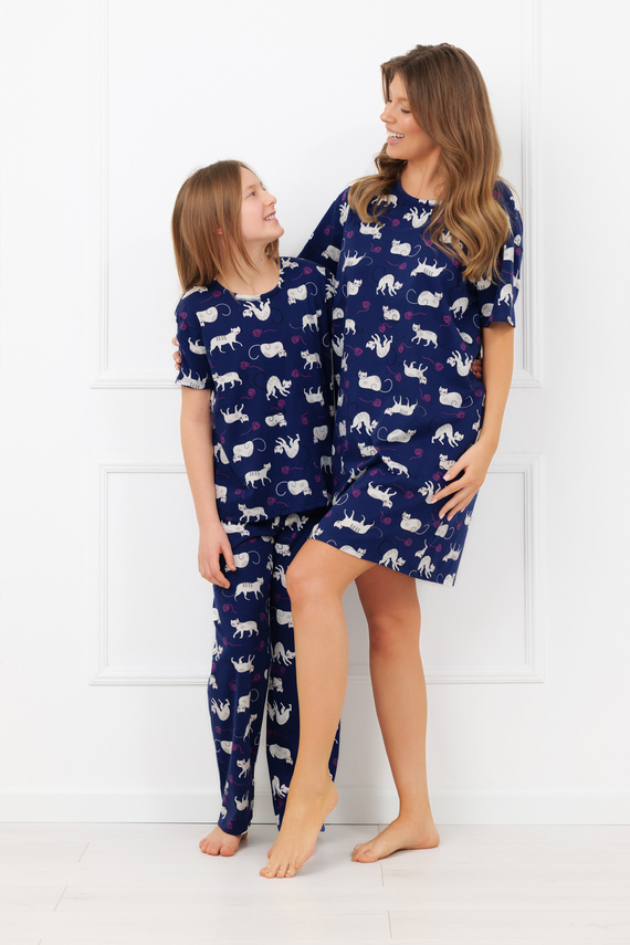 Piżama dziewczęca Mimi Italian Fashion 100% bawełna – krótki rękaw, spodnie