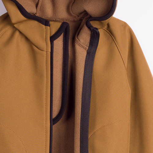 229003 Nicol Kurtka softshell chłopięca polar kaptur odblask- oliwkowa