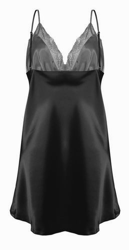 Justine Halka satynowa koszulka damska DKaren - czarna