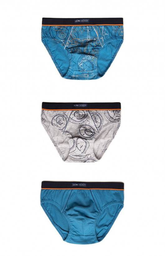 B-510 SD A'3 Slipy chłopięce Lama jeans-szary