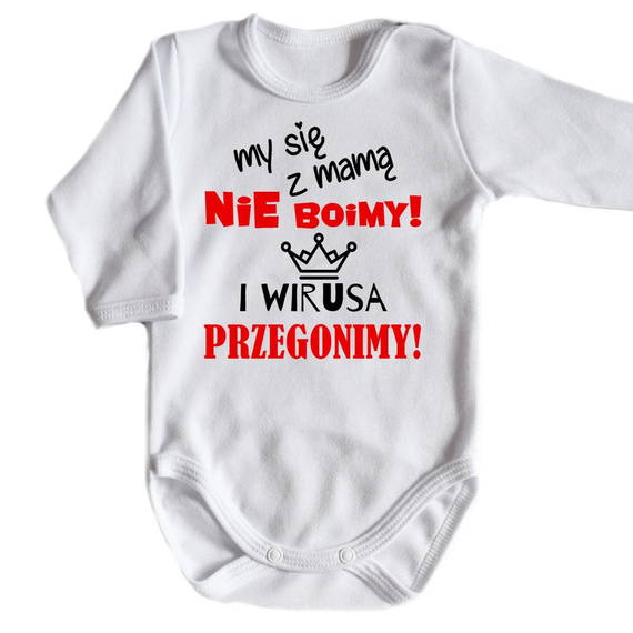 Body długi rękaw "My się z mamą nie boimy" Moocha czarny