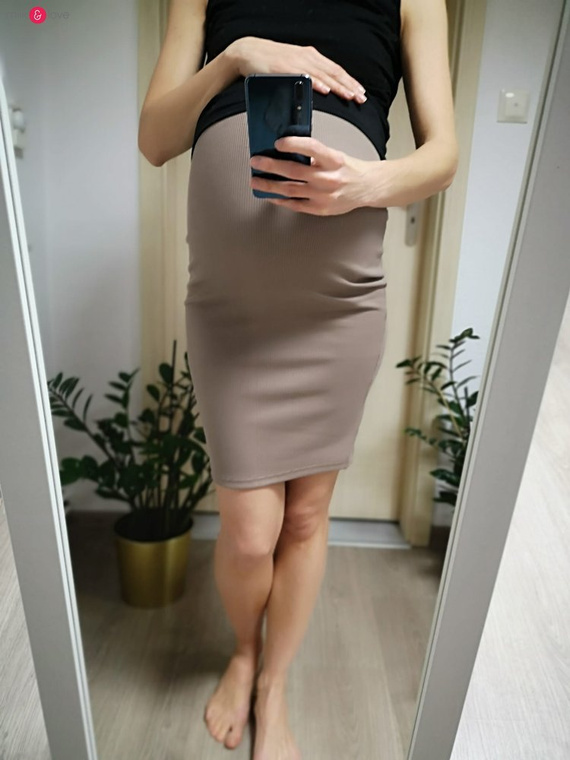 Spódnica ciążowa Tummy z dzianiny w prążki Milk&Love mięta