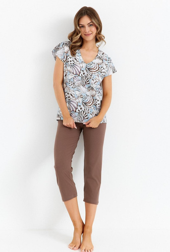 483 Piżama damska Cana - niebieski czekoladowy