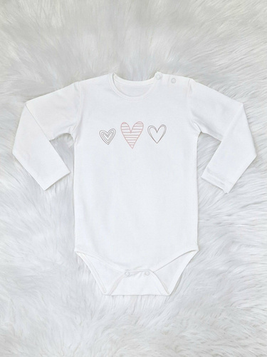 Trzy serca Body niemowlęce Bambarillo ecru – bawełna, elastyczna dzianina, idealne do dresiku „BEAR”