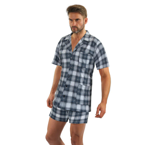 2576/42 Rozpinana Piżama Męska, krótkie spodenki Sesto Senso - granatowy
