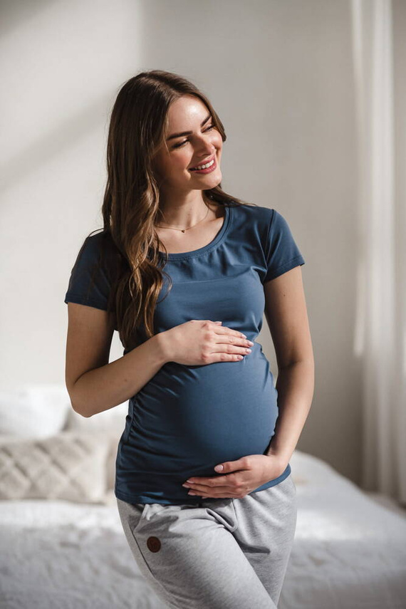 Belly bluzka ciążowa Milk&Love niebieski