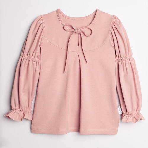 Bluzka dziewczęca Nicol 220140 różowa bawełna elegancka kokarda