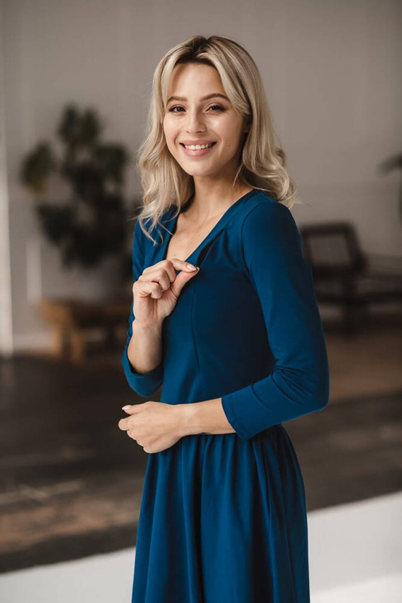 Just Milk Sukienka do karmienia rękaw 7/8 Milk&Love poseidon