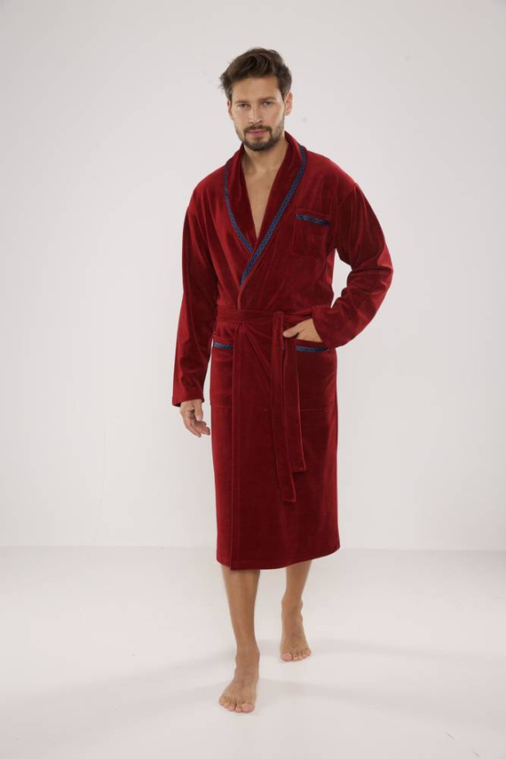 666 Ronaldo szlafrok męski De Lafense - bordo