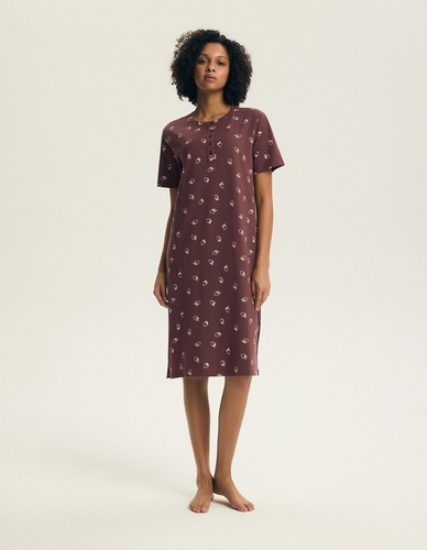 Koszula nocna Henderson Evika 45304 – bawełniana, truskawki, guziki