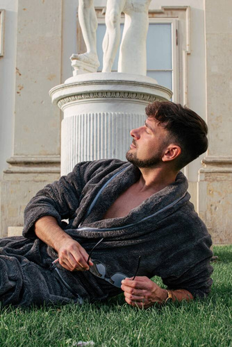 716 Rafael szlafrok męski De lafense - grafit