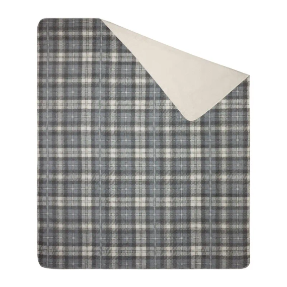 Santa koc świąteczny narzuta krata Eurofirany szary/kremowy