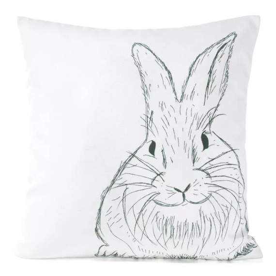 Eurofirany Wiosna 139– poszewka wielkanocna dekoracyjna stylowa szkicowany zając