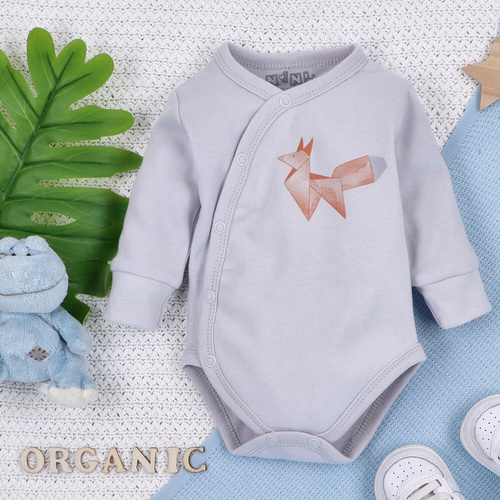 ABN-5382 Fun Origami Body kopertowe z bawełny organicznej Nini szary