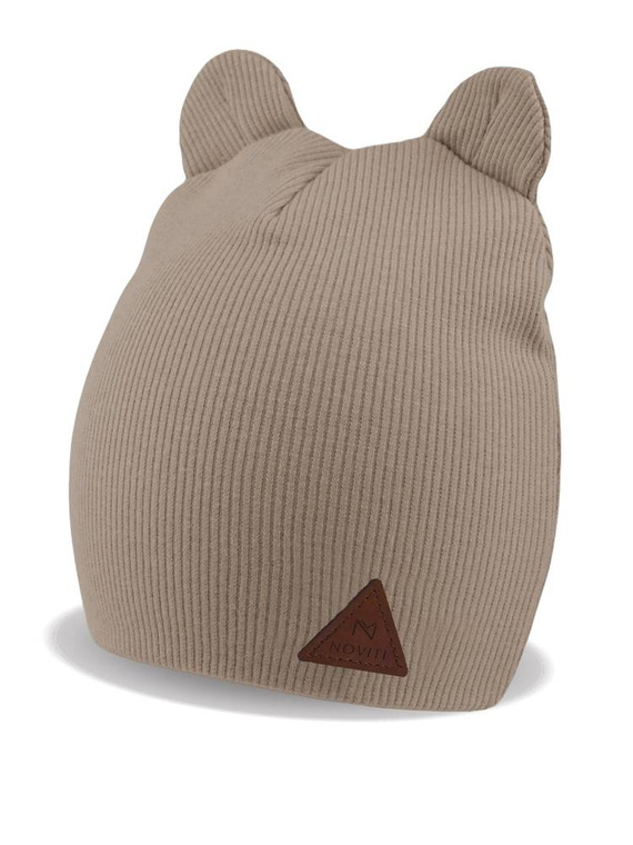 CP004 Boy Czapka prążkowana dla chłopca Noviti - 02 beżowy
