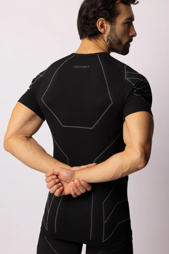Rapid Bluzka termoaktywna męska krótki rękaw Spaio black/grey