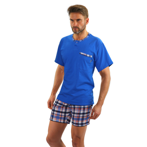 2243/09 Jasiek 02 krótki rękaw Piżama Męska Sesto Senso - chaber 