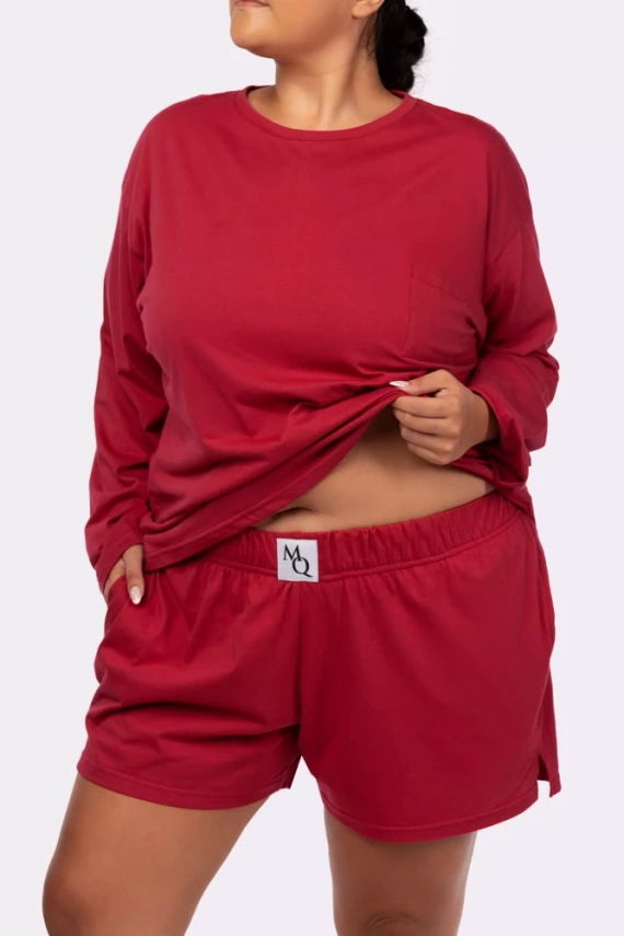 Joy longsleeve Piżama damska Mona burgund