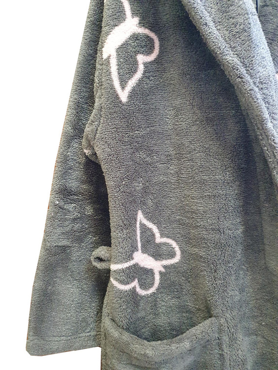 672 Motyle Krótki Szlafrok damski Forex - szary