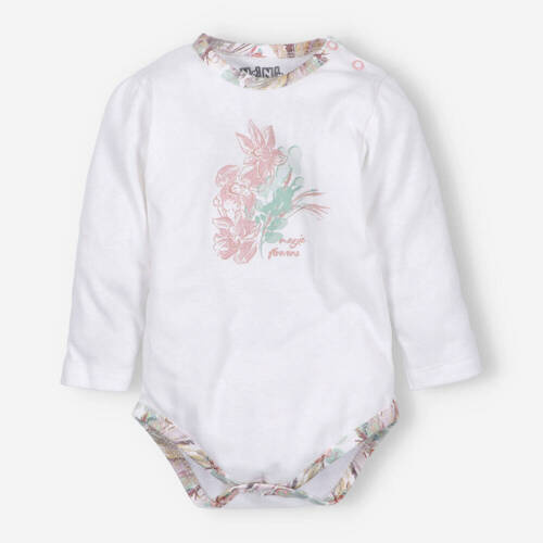 Magic Flowers Body kopertowe z bawełny organicznej Nini - białe