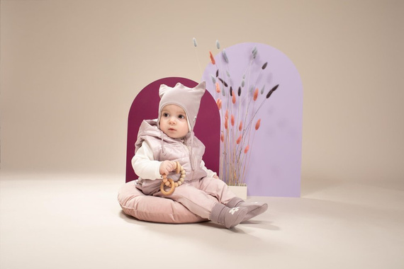 Happiness Wiązana Czapka niemowlęca Pinokio - szary