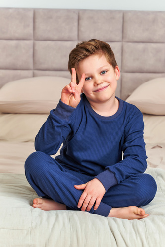 7351 Bawełniana piżama dziecięca Doctor Nap – klasyka komfortu - navy blue