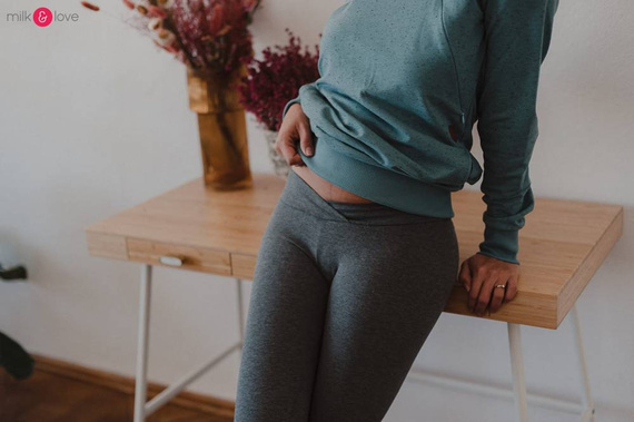 Długie legginsy z niskim pasem Milk&Love ciemny szary melanż