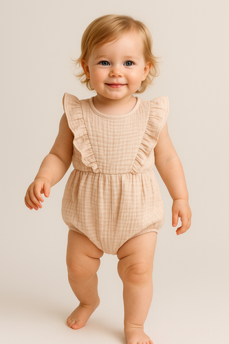 RA50215 Rampers muślinowy Mamatti - beżowy