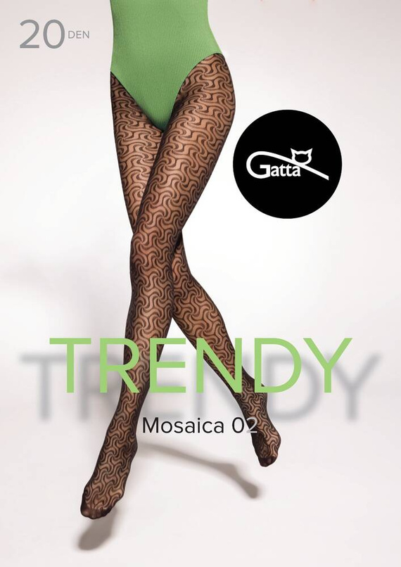Mosaica wz.02 Rajstopy 20 den Gatta - nero