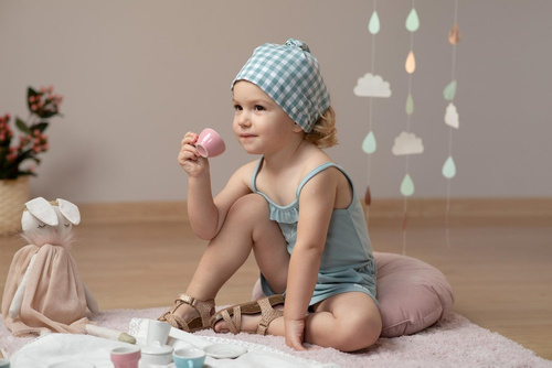 Sweet Cherry Chustka niemowlęca Pinokio - zielony kratka