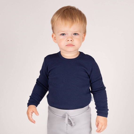 092 Body niemowlęce z długim rękawem "Basic" Nicol - granatowy