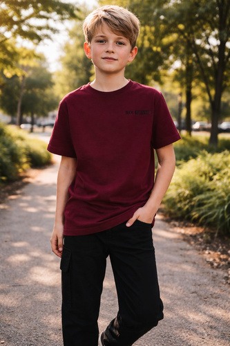 Koszulka chłopięca Six Seven Bambarillo – wygodna, codzienna jakość bordowy