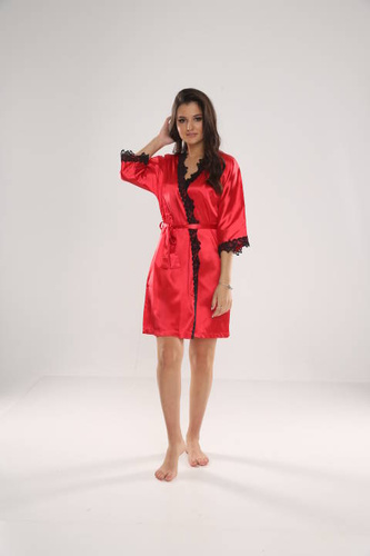 929 Kleoree Szlafrok damski De Lafense - czerwony