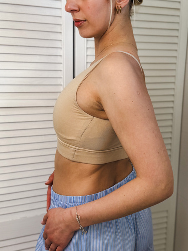 Mombri Klasyk Milk&Love nieprzemakalny biustonosz do karmienia beżowy