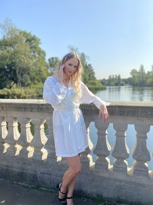 411 Jeanne Szlafrok damski Krótki Forex - ecru