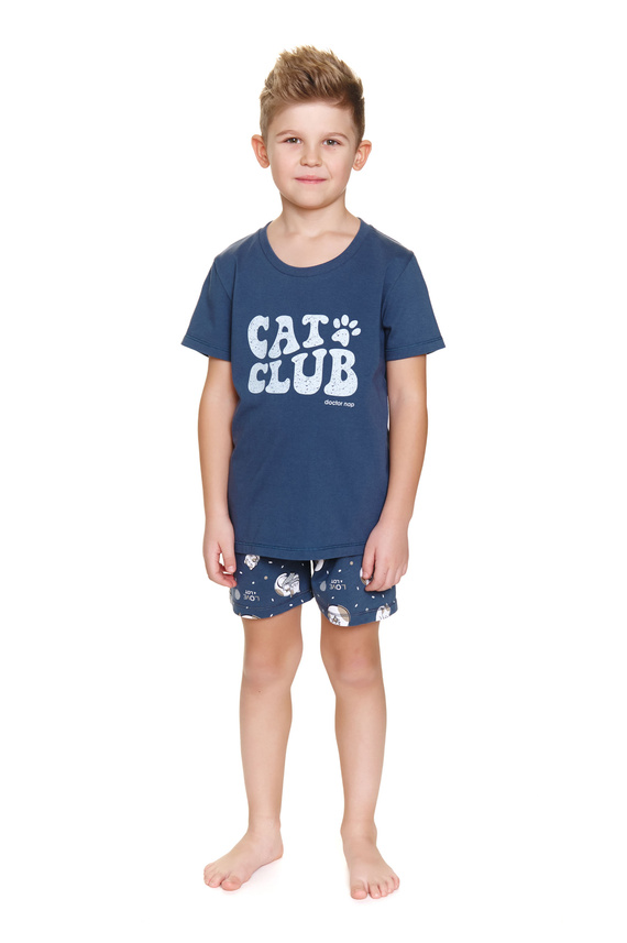 7205 "Cat club" Piżama dziecięca Unisex Doctor Nap - deep blue