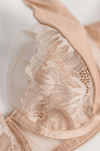 Mediolano Selena Soft 19265 Beżowy Biustonosz Soft Koronkowy