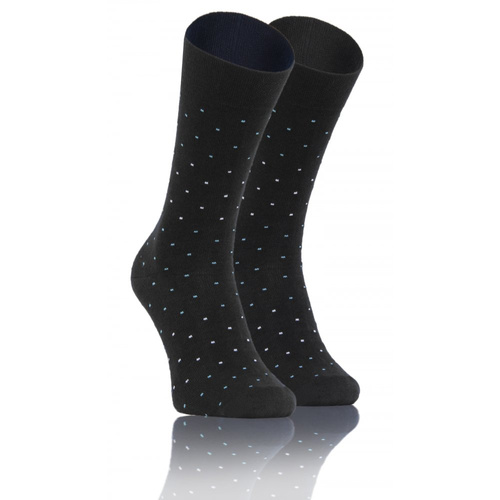 Classic Skarpety męskie garniturowe Sesto Senso wzór kropki grafitowy
