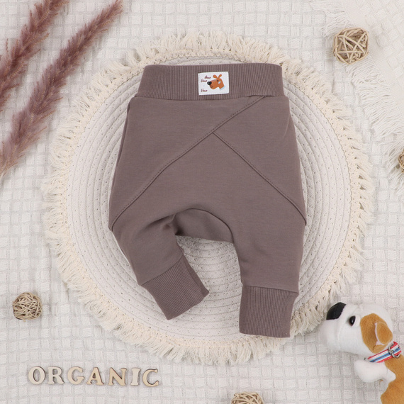 ABN-4580/BRA Psiaki Spodnie dresowe z bawełny organicznej Nini brązowy