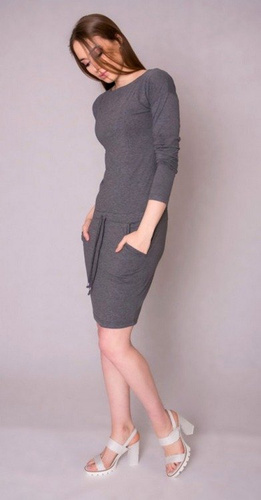 106 Sportowa sukienka ciążowa i do karmienia rękaw 3/4 MIRACLE- grafitowa