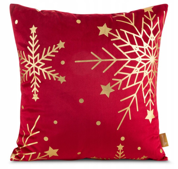 Chp 237 Poszewka świąteczna welurowa Eurofirany czerwony– miękka, elegancka dekoracja