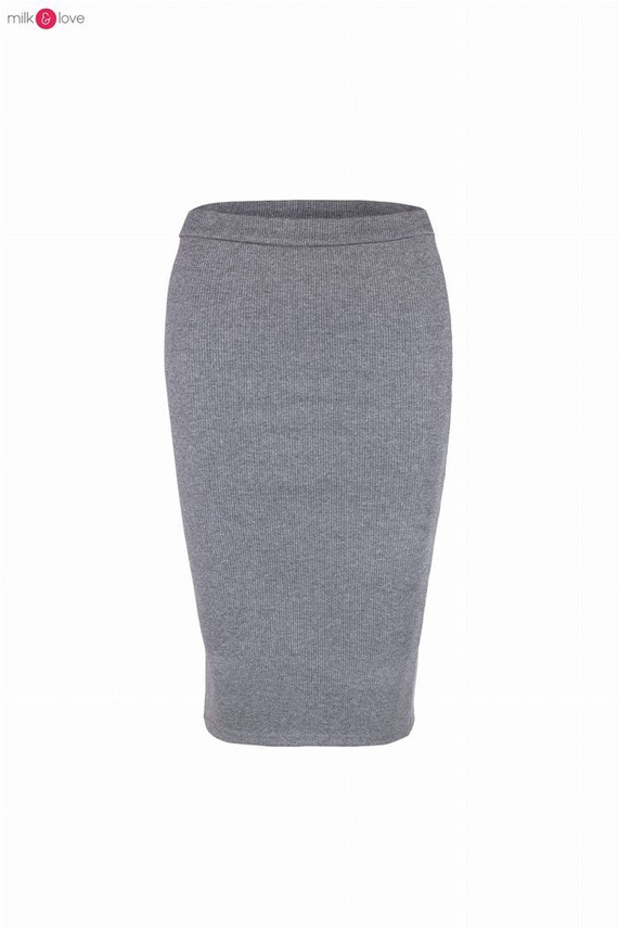 Spódnica ciążowa Tummy z dzianiny w prążki Milk&Love jasny melanż